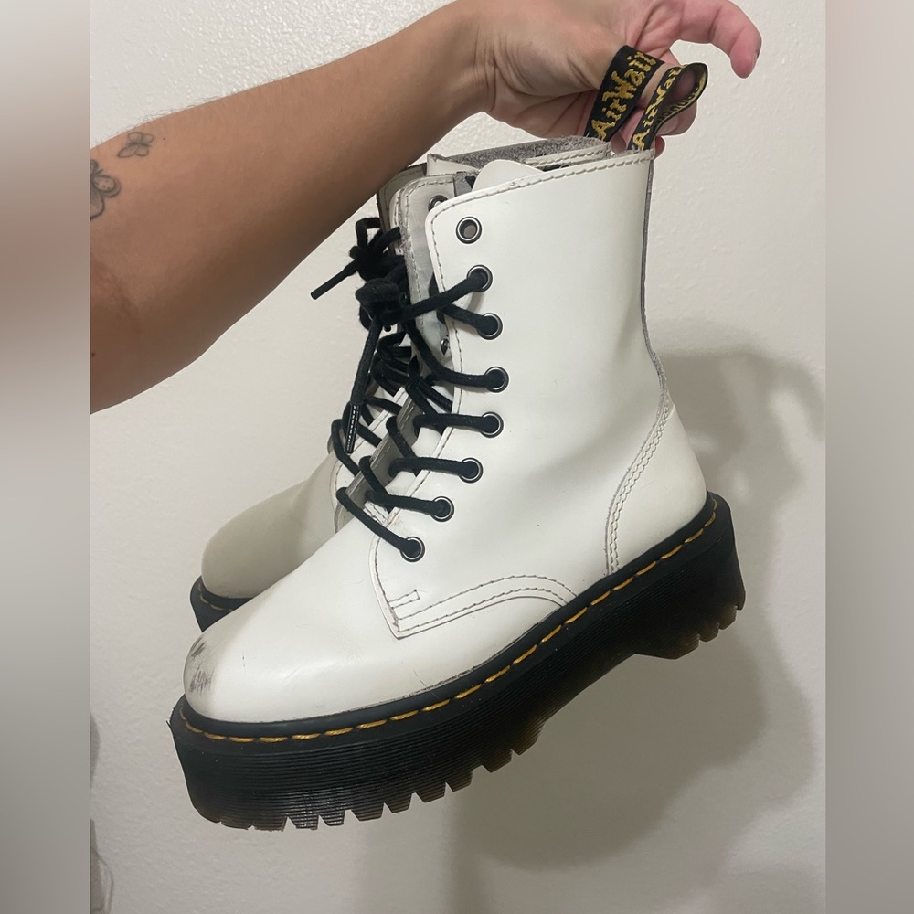 White Jason Platform Doc Martens